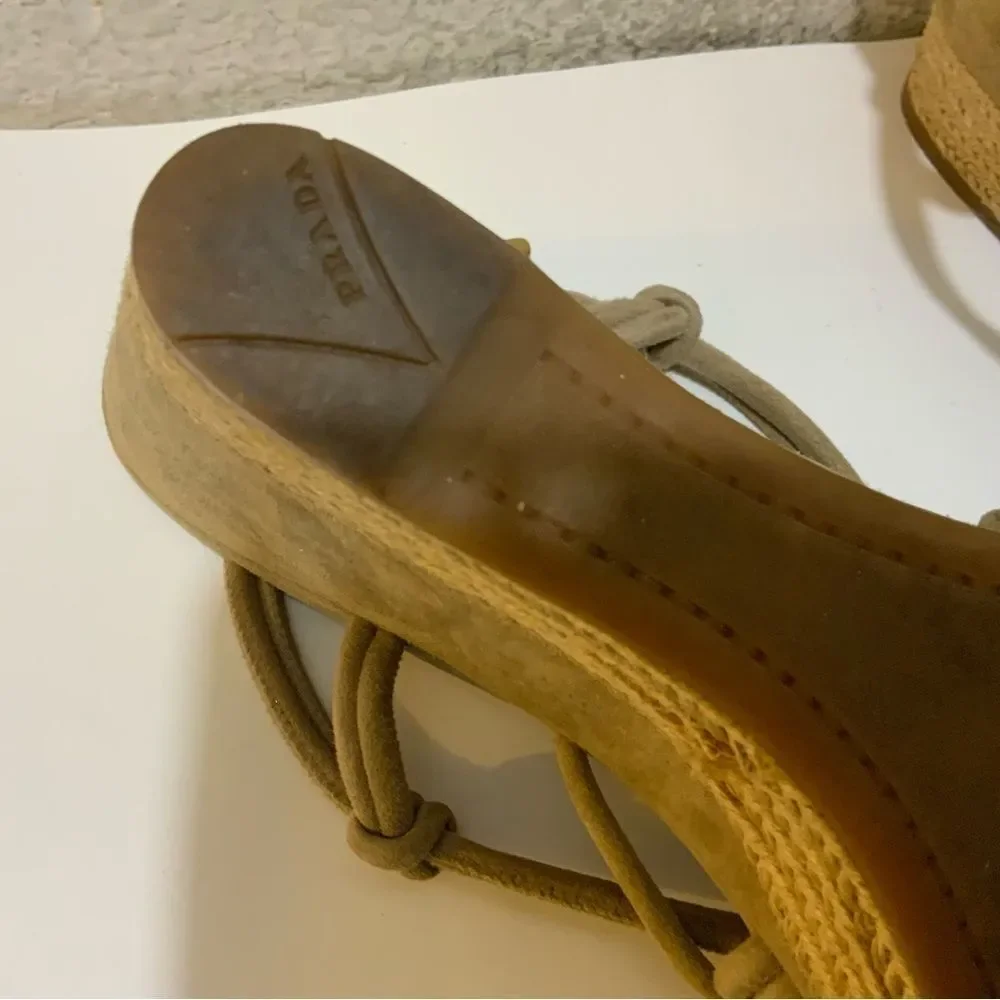 Prada suede Espadrilles Wedges Women beige Italy